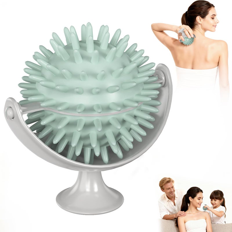 Spiky Handheld Massage Ball with Stand - for Self Use & Couple/Family Mutual Massage, Deep Tissue Myofascial Release for Back, Shoulders & Legs, Relieves Muscle Knots & Stiffness